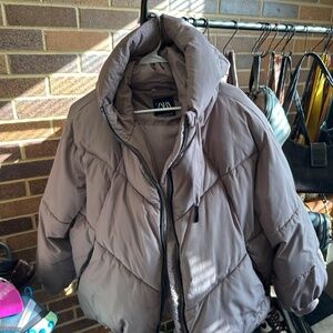 ZARA purple puffer jacket